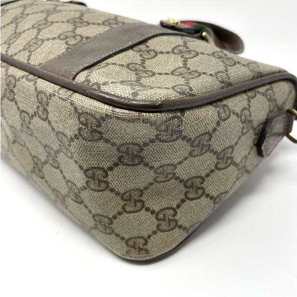 Gucci Vintage GG Monogram Supreme Web Small Handbag PVC Leather  Beige Brown - Picture 9 of 16